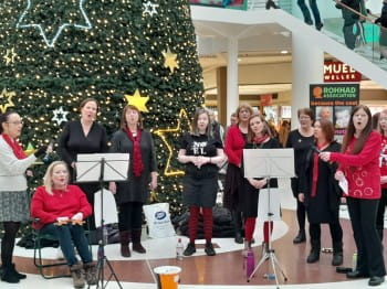 Group of Dynamic Meladies' ladies performing at Braehead Shopping Centre