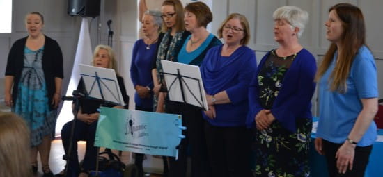A small group from Dynamic Meladies performing at a charity event