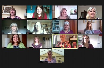 Screenshot of attendees at Virtual Strawberry Tea event